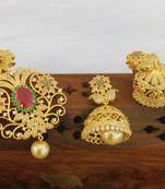 Designer matte finish cz pendant set