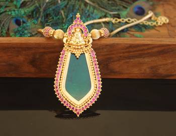 Kerala traditional gold plated temple palakka nagapadam necklace 1