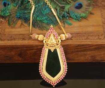 Kerala traditional gold plated temple palakka nagapadam necklace 2