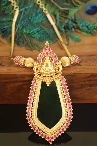 Kerala traditional gold plated temple palakka nagapadam necklace