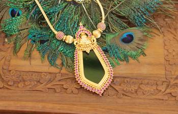 Kerala traditional gold plated temple palakka nagapadam necklace 3