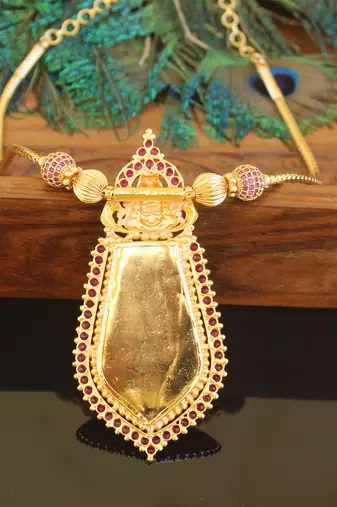 Kerala traditional gold plated temple palakka nagapadam necklace