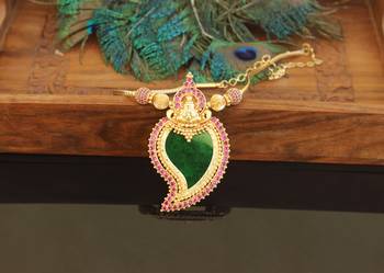 Kerala traditional gold plated temple palakka mango necklace 1