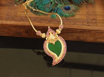 Kerala traditional gold plated temple palakka mango necklace 2