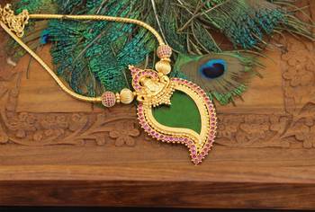 Kerala traditional gold plated temple palakka mango necklace 3