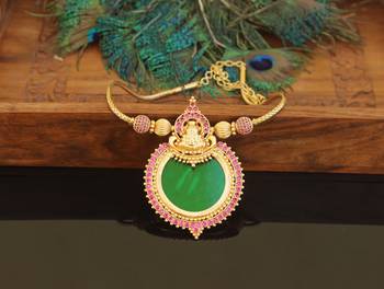 Kerala traditional gold plated temple palakka necklace 1