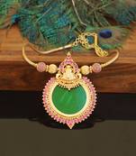 Kerala traditional gold plated temple palakka necklace