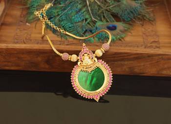 Kerala traditional gold plated temple palakka necklace 2