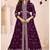 Wine embroidered faux georgette semi stitched anarkali suit