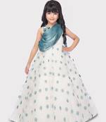 Betty blue colored patch work, silk gown