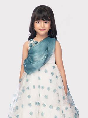 Betty blue colored patch work, silk gown 4
