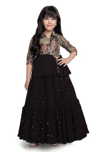 Betty wine colored embroidered, georgette gown