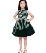 Betty green colored flower patch, stones work, net frock