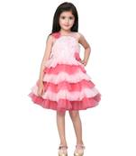 Betty pink colored layered net frock