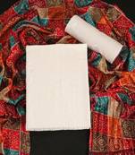 White chanderi silk sequins dress materials