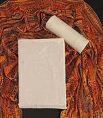 White chanderi silk sequins dress materials