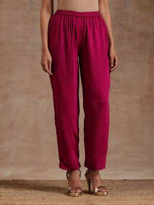 Women's Knee Length V Neck Kurta And Pant Set (Rani) (MAK91) 5