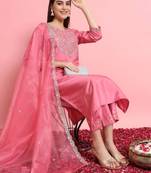 Modestouze Attires Women's Embroidered Worked Kurta Set With Dupatta (MAK93)