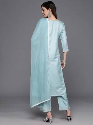 Women's Embroidered Kurta Set With Dupatta (MAK94) 2