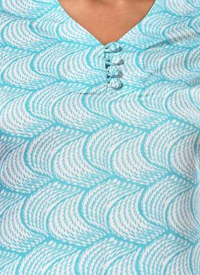 Sea green printed crepe kurta 5