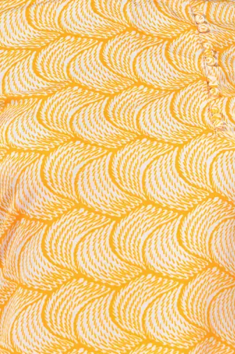 Yellow printed crepe kurta