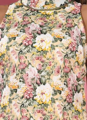 Yellow georgette floral printed kurta 5