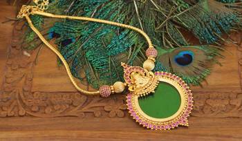 Kerala traditional gold plated temple palakka necklace 3