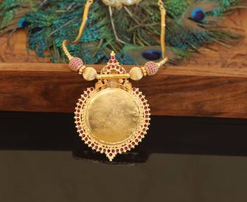 Kerala traditional gold plated temple palakka necklace 4