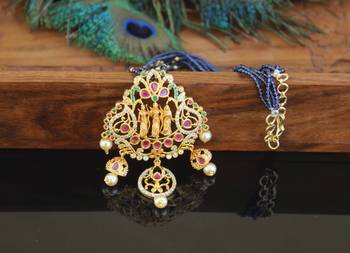 Designer gold plated ram parivar beads necklace 1