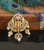 Designer gold plated ram parivar beads necklace