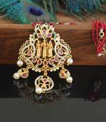 Designer gold plated ram parivar beads necklace