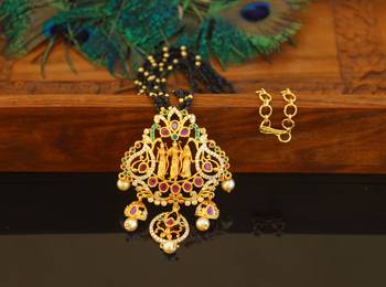 Designer gold plated ram parivar beads necklace 1