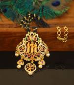 Designer gold plated ram parivar beads necklace