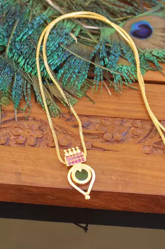 Kerala traditional gold plated palakka necklace