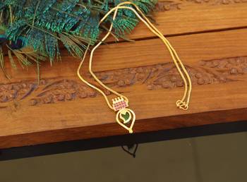 Kerala traditional gold plated palakka necklace 2