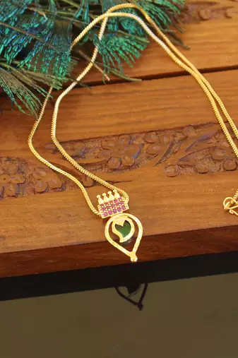 Kerala traditional gold plated palakka necklace
