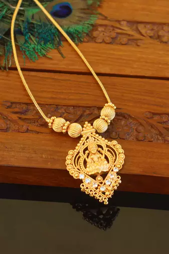 Designer gold plated temple necklace