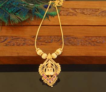 Designer gold plated temple necklace 1