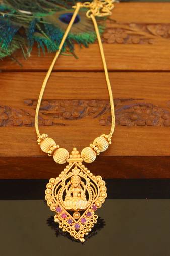 Designer gold plated temple necklace