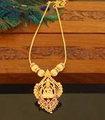 Designer gold plated temple necklace