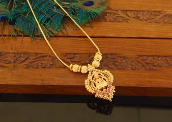 Designer gold plated temple necklace 2