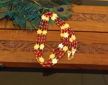 Designer gold plated temple beads necklace 1