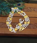 Designer gold plated temple beads necklace