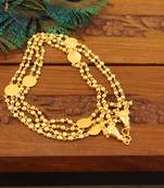 Designer gold plated head coin ball necklace