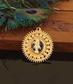 Kerala style gold plated palakka krishna pendant
