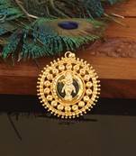 Kerala style gold plated palakka krishna pendant