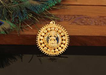 Kerala style gold plated palakka lakshmi pendant 1
