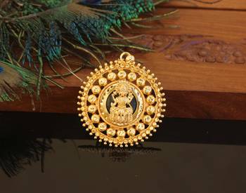 Kerala style gold plated palakka lakshmi pendant 1
