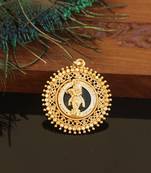 Kerala style gold plated palakka krishna pendant