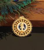 Kerala style gold plated palakka krishna pendant
